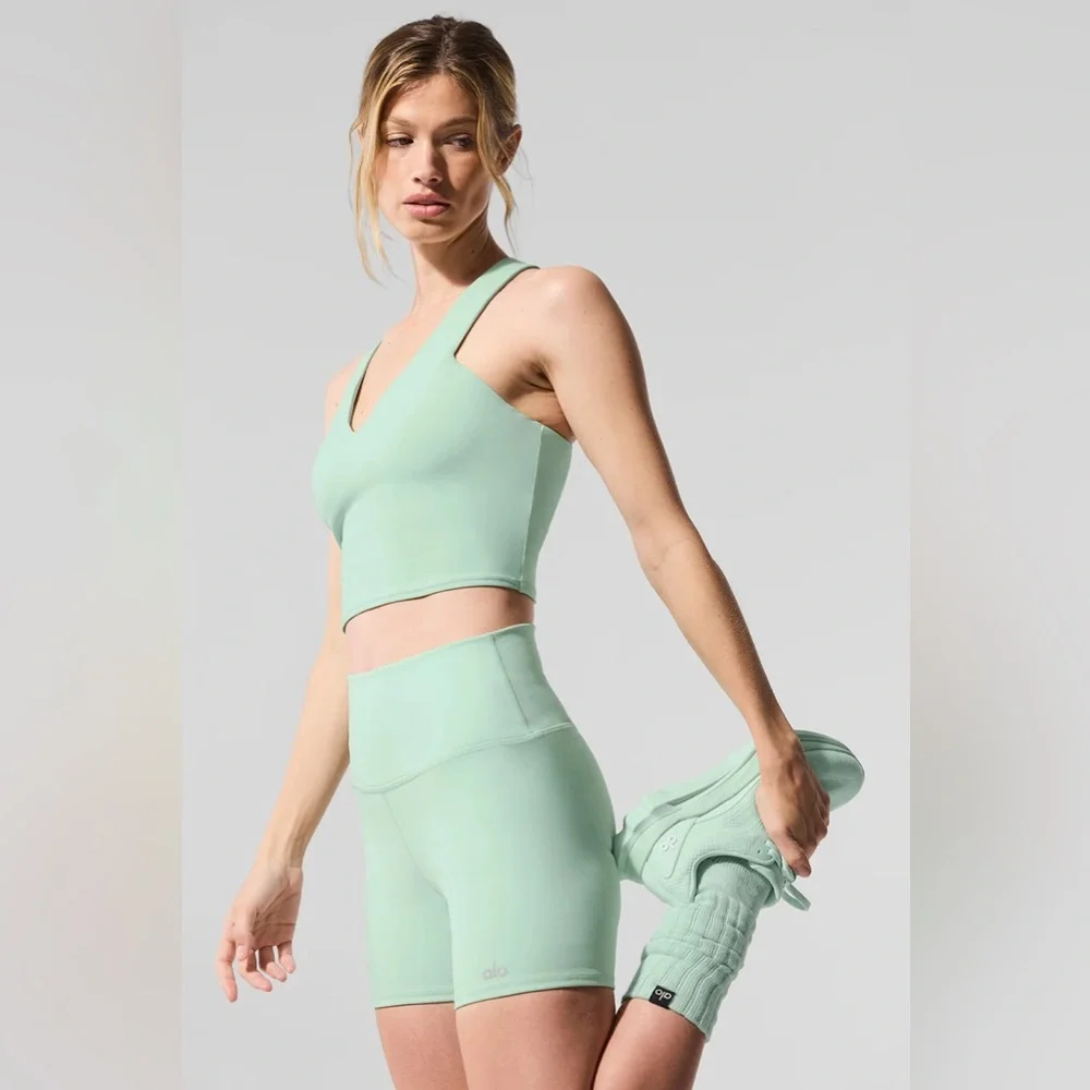 Alo Yoga Airbrush Real Bra Tank Spearmint XS